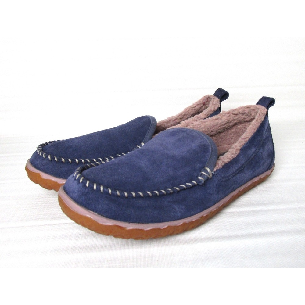 LL Bean Mountain Moccasins Women's 7M Fleece Raw Indigo